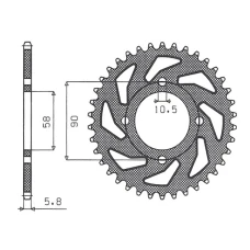 ЗАДНЯ ЗІРКА SUNSTAR 279 41 HONDA XL 125V VARADERO '01-'13, KTM 200 DUKE '12-'14, 125 DUKE '11-'13 (JTR273.41) (LANC. 520) (27941JT)