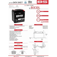 BS АКУМУЛЯТОР BIX30L (FA) (YTX30L) 12V 30AH 166X125X175 BEZOBSLUGOWY - ZALANY (385A) (2)