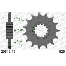 AFAM 2026/04 ШЕСТЕРНЯ ПЕРІД 2068 15 HONDA CBR 600F '99-'12, CBR 650F '14-'18 (JTF1370.15) (LANC. 525)