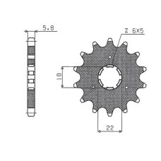 ПЕРЕДНЯ ЗІРКА SUNSTAR CHT 423 13 KAWASAKI KX 125 '94-'07 (JTF1445.13) (LANC. 520) (42313JT)