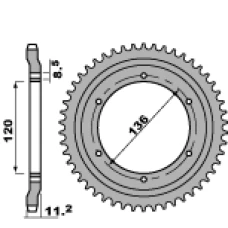 ЗАДНЯ ЗІРКА PBR 827 47 F YAMAHA TZR 125R (91) (LANC. 428)