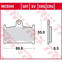 TRW LUCAS ZF КОЛОДКИ ДИСКОВІ ТОРМОЗНІ KH236 SINTER TRACK SUZUKI GSX-R 400 '90-'95, GSX-R 750 '88-'93, GSX-R 1000 '89-'92,TRIUMPH DAYTONA/SPEED TRIPLE/SPRINT 900/955 '91-'06, TIGER EXPLORER 1200 '12-'15, ROCKET 3 '04-'16, YAMAHA FZR 750R '89-'93 ПЕРІД