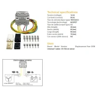 DZE РЕГУЛЯТОР НАПРУГИ УНІВЕРСАЛЬНИЙ MOSFET (50A) 5 ПРОВОДА (3X ZOLTE, 1X ЧЕРВОНИЙ, 1X ЗЕЛЕНИЙ)