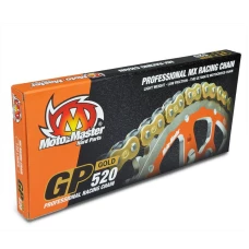 MOTO-MASTER ЛАНЦЮГ ПРИВІДНИЙ GP-520G MX PROFESSIONAL MOTOCROSS RACING CHAIN БЕЗ ORINGOW КОЛІР ЗОЛОТИЙ (118 ЛАНКИ, ЗАСТІБКА W КОМПЛЕКТІ)