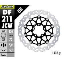 GALFER ДИСК ТОРМОЗНИЙ ПЕРІД KAWASAKI ZX 10R SE '18-; ZX 10RR NINJA '17- (FLOATECH) (330X70X5MM)