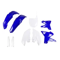 UFO КОМПЛЕКТ ПЛАСТІКОВ (ПОВНИЙ KIT) Z OSLONAMI ТЕЛЕСКОПІЧНИЙ (АМОРТИЗАТОРІВ) YAMAHA YZ 125 / 250 '05-'07 RESTYLING КОЛІР OEM (СИНІЙ БІЛИЙ)