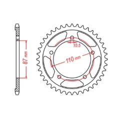 ЗАДНЯ ЗІРКА MTX PARTS 795 39 SUZUKI GS 500 E/F '88-'10 (JTR823.39) (LANC. 520)