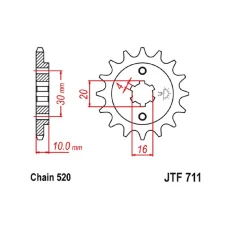 JT ЗІРОЧКА ПЕРІД 720 13 CAGIVA 125 W8/FRECCIA/PLANET/MITO/RAPROR '85-10' (72013JT) (LANC.520)