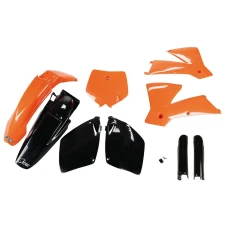 UFO КОМПЛЕКТ ПЛАСТІКОВ (ПОВНИЙ KIT) Z OSLONAMI ТЕЛЕСКОПІЧНИЙ (АМОРТИЗАТОРІВ) KTM SX-SXF '01-'02 КОЛІР OEM (ОРАНЖЕВИЙ/ЧОРНИЙ) (KT501E999)
