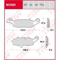 TRW LUCAS КОЛОДКИ ДИСКОВІ ТОРМОЗНІ KH231 SINTER RACING KAWASAKI ER6 06-16, VERSYS 650 07-14, Z 750, 04-06, ZR7 99-04, W 800 '11-, GPZ 1100 95-98, VN 1500 93-04, VN 1600 03-08, VN 1700 09-17, SUZUKI GS 500 96-08, GSF 600 00-04, ПЕРІД