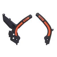 RACETECH КРИШКИ РАМИ (КОМПЛЕКТ) BI-MATERIAL СУПЕР GRIP KTM SX 125/150/250 '19-21, SXF 250/350/450 '19-21, SXF 450 '18-21, EXC/EXCF 150/250/350/450 '20-21 КОЛІР ЧОРНИЙ КОЛІР ПОМАРАНЧ