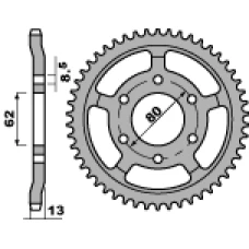 ЗАДНЯ ЗІРКА PBR 4368 45 C45 YAMAHA XT 225, SERROW 92-07 (JTR1869.45) (LANC. 428)