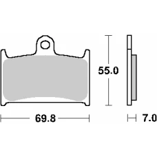 SBS КОЛОДКИ ДИСКОВІ ТОРМОЗНІ KH145 / KH236 STREET CERAMIC SUZUKI GSF 1200 BANDIT '97-'00, RF 900 '94-'97 КОЛІР ЧОРНИЙ