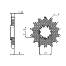 ПЕРЕДНЯ ЗІРКА SUNSTAR CHT 727 14 HUSQVARNA CR/WR/TC/TE 125/250/300/310/410/510/610 (JTF824.14) (LANC. 520) (72714JT)