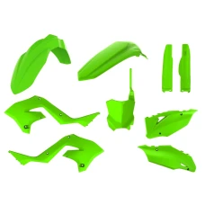 POLISPORT КОМПЛЕКТ ПЛАСТІКОВ KAWASAKI KX 125/250 '03-'08 W КОМПЛЕКТІ TABLICA ПЕРІД (8665900010) I КРИШКИ АМОТРТИЗАТОРІВ (8398000008) (RESTYLING NA KXF 450 '22) КОЛІР ЗЕЛЕНИЙ (LIME GREEN)