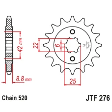 JT ЗІРОЧКА ПЕРІД 276 15 HONDA CB 400N '81-'83 (27615JT) (LANC. 520)