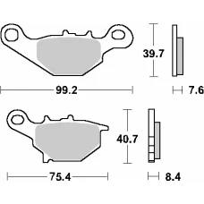 SBS АКЦІЯ КОЛОДКИ ДИСКОВІ ТОРМОЗНІ KH230 / KH396 STREET CERAMIC SUZUKI AN 150 '98-'01, AN 125 '94-'05, UC 125/150 '99-'02, UK 125 VECSTAR '94-'97, UK 110 ADRRES '15-'19, TR 50 STREET MAGIC '97-'00 КОЛІР ЧОРНИЙ