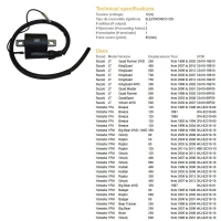 DZE КОТУШКА ЗАПАЛЮВАННЯ SUZUKI DRZ 400 '00-'12, KING QUAD 700/750 '05-'13, YAMAHA GRIZZLY/RAPTOR/KODIAK 350/400/450/600/660