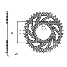 SUNSTAR ЗІРОЧКА ЗАД 4350 46 HONDA VT 600 '88-'07, CBR 400 (JTR1332.46) (LANC. 525) (435046JT)