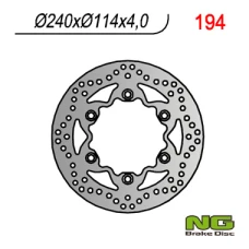 NG ДИСК ТОРМОЗНИЙ ПЕРІД HONDA REBEL 125/250, CBF 125 08-12, VT 125 (99-08) (240X114X4) (6X10,5MM)