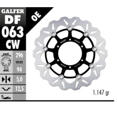 GALFER ДИСК ТОРМОЗНИЙ ПЕРІД HONDA CBR 600F4 I SPORT '01-'10; CB 900 HORNET '01-; VTX 1800C '01- (WAVE FLOATING) (296X94X5MM)