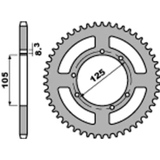 ЗАДНЯ ЗІРКА PBR 4513 49 C45 YAMAHA YZF 125R '08-'20, MT-125 '15-'20 (JTR1844.49) (LANC. 428)