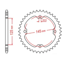 ЗАДНЯ ЗІРКА MTX PARTS 4588 38 YAMAHA YFZ 450R '09-'19, YFM 250/350/450/700 RAPTOR (458838JT) (LANC. 520) - MOZE ZASTAPIC JTR857.38 (JTR1857.38)
