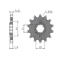 ПЕРЕДНЯ ЗІРКА SUNSTAR CHT 575 15 YAMAHA XT 600 '83-'86, TT600, XT550 (JTF575.15) (LANC. 520) (57515JT)