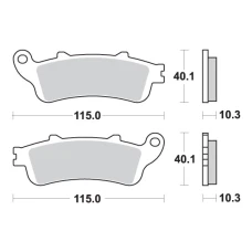 SBS АКЦІЯ КОЛОДКИ ДИСКОВІ ТОРМОЗНІ KH261/2 STREET EXCEL/RACING SINTER КОЛІР ЗОЛОТИЙ