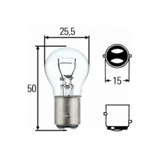 HELLA ЛАМПОЧКА 8GD P21/5W 12V BAY15D