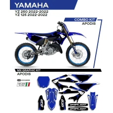 UFO КОМПЛЕКТ НАЛІПОК (OKLEIN) YAMAHA YZ 125/250 '22 APODIS КОЛІР OEM (NIEBIESKI/BIALY/CZARNY)