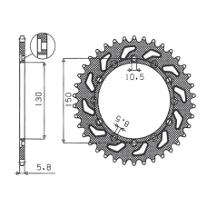 ЗАДНЯ ЗІРКА SUNSTAR 236 40 / 245 40 HONDA NX 650 95-01, YAMAHA XJ 6 09-15, YAMAHA WR 250R '08-'10, APRILIA RX SIX DAYS 125 '90 (JTR245/2.40) (JTR245/3.40) (LANC. 520) (24540JT)