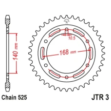 ЗАДНЯ ЗІРКА JR 4613 41 BMW F 650 GS '09-'12, F800GS 08-18 (-1) (461341JT) (LANC. 525) ЧОРНА