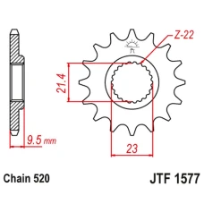 JT ЗІРОЧКА ПЕРІД YAMAHA XT 600 '99-03' TT 600 '04, (GRUBOSC 9.5MM) (LANC. 520)