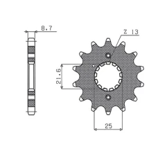 ПЕРЕДНЯ ЗІРКА SUNSTAR CHT 513 15 SUZUKI GSF BANDIT 600/650/1200/1250, GSXR750 88-06 (JTF513.15) (LANC. 530) (51315JT)