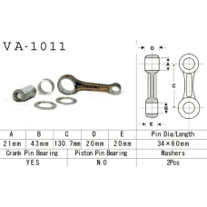 VESRAH ШАТУН HONDA ATC 350X '85-'86, TRX 350 '86-'89 (VA1011)GORNY 8/5000 БОЛТ 21MM (MADE IN JAPAN)
