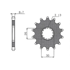 ПЕРЕДНЯ ЗІРКА SUNSTAR CHT 2090 17 TRIUMPH DAYTONA 955/SPRINT ST/SPRINT GT (JTF1180.17) (LANC. 530) (209017JT)