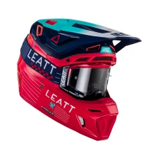 LEATT (НОВИНКА 2023) ШОЛОМ MOTO 8.5 V23 (+ ОКУЛЯРИ VELOCITY 5.5 ПОДАРОК) HELMET KIT RED КОЛІР CZERWONY/GRANATOWY/NIEBIESKI РОЗМІР XXL (63-64 CM)