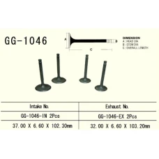 VESRAH КЛАПАН ВИПУСКНИЙ HONDA XR 650R '00-'07, TRX 700XX '08-'16 (2 NA ТРАНСПОРТ) (32,0X6,6X103,2 MM) (OEM: 14721-MBN-670) (1 ШТ.) (MADE IN JAPAN)