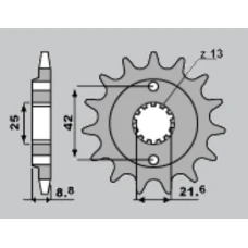 ПЕРЕДНЯ ЗІРКА CHT 525 16 KAWASAKI GPZ 500S '87-'05, KLE 500 '91-'96