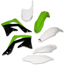UFO КОМПЛЕКТ ПЛАСТІКОВ KAWASAKI KXF 450 '13-'15 КОЛІР OEM (ZIELONY/BIALY/CZARNY) (KA220E999)