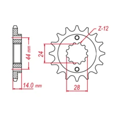 ПЕРЕДНЯ ЗІРКА GROSSKOPF CHT 348 16 HONDA XRV750 AFRICA TWIN '90-'03 (JTF314.16)