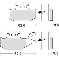TRW LUCAS КОЛОДКИ ДИСКОВІ ТОРМОЗНІ KH307 SINTER OFFROAD CAN-AM OUTLANDER 500 07-12 DS 650 01-07 OUTLANDER 650 / 800 07-12, YAMAHA YFM 400 05-08, YFM 450 03-11, ЗАД