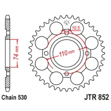 ЗАДНЯ ЗІРКА JR 861 41 YAMAHA RD 250LC '80-85, RZ 250 (86141JT) (LANC. 530)