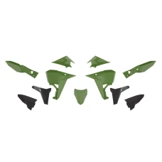 RACETECH (RTECH) 2025/12 КОМПЛЕКТ ПЛАСТІКОВ (REVOLUTION) (БЕЗ ПЕРІД КРИЛА) KOVE X PRO / RALLY 800 '24-'25 КОЛІР ЧОРНИЙ / ЗЕЛЕНИЙ / ХАКІ