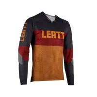 LEATT (НОВИНКА 2023) СОРОЧКА ROWEROWA MTB GRAVITY 4.0 JERSEY SUEDE КОЛІР RDZAWY/CZARNY/BORDOWY РОЗМІР S
