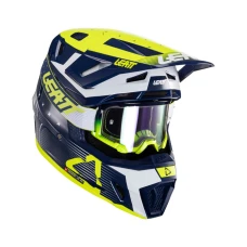 LEATT (НОВИНКА 2024) ШОЛОМ MOTO 7.5 V24 (+ОКУЛЯРИ VELOCITY 4.5 ПОДАРОК) HELMET KIT BLUE КОЛІР GRANATOWY/ZOLTY FLUO/BIALY РОЗМІР M (57-58 CM)