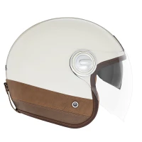 МОТОШОЛОМ ВІДКРИТИЙ NOX JET HERITAGE LEATHER КОЛІР КРЕМОВИЙ/КОРИЧНЕВИЙ РОЗМІР L