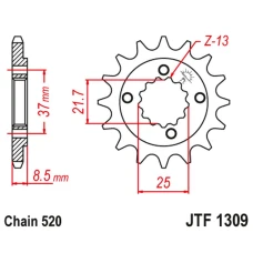 ПЕРЕДНЯ ЗІРКА JR CHT 350 16 HONDA XR 600R '91-'00, TRX 400EX /X '05-'14 POLARIS PREDATOR 500 '03-07' (35016JT) (LANC. 520)