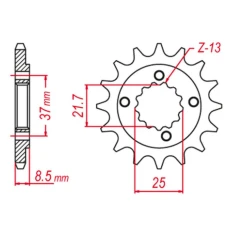 ПЕРЕДНЯ ЗІРКА GROSSKOPF CHT 350 15 HONDA XR 600 '91-'00, POLARIS 500 '03-'07, TRX 400 X/EX '05-'14 (+1) (JTF1309.15)